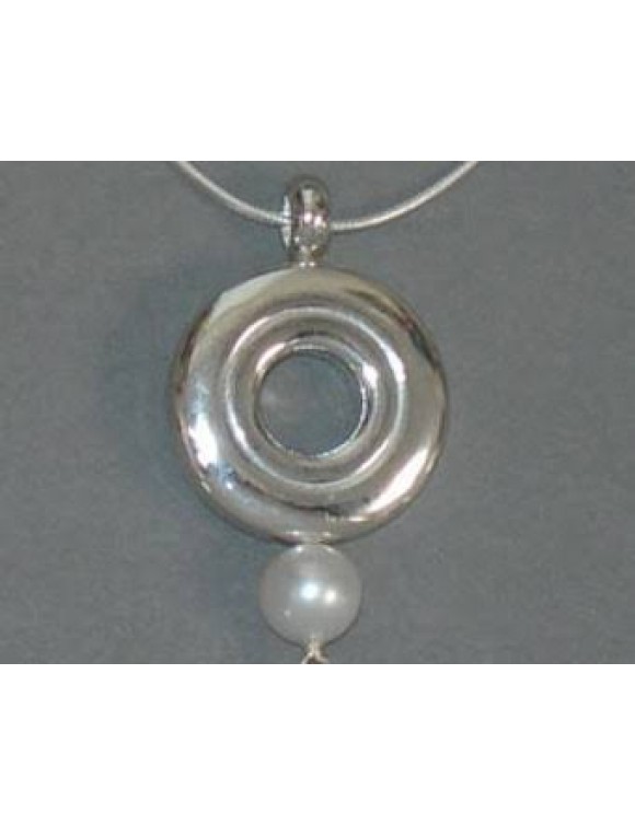 Flute Key Necklace - Open Hole Pendant with Pearl